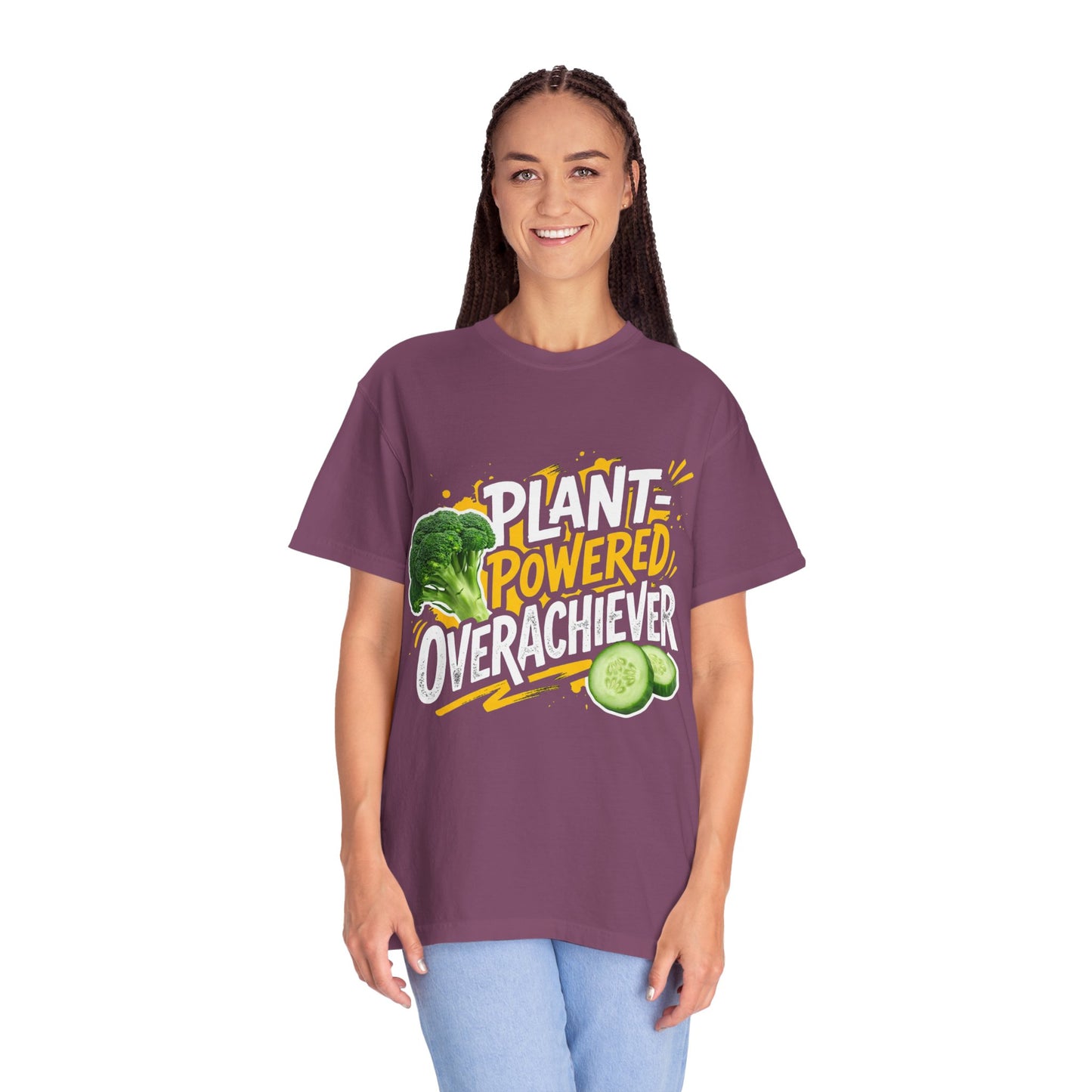 Veggie Powered T‑Shirt — Broccoli & Cucumber Plant‑Powered Graphic Tee