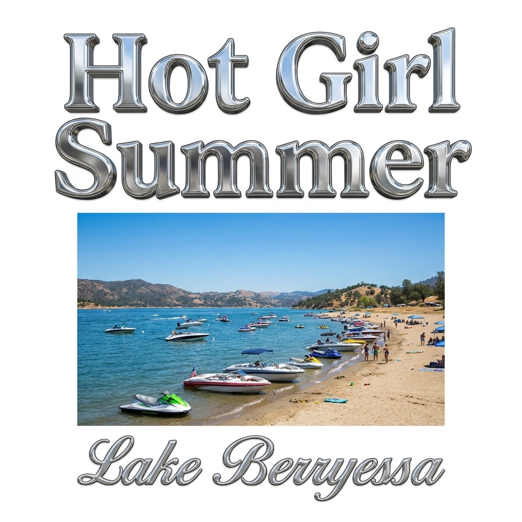 Hot Girl Summer Lake Berryessa Stickers | Beach Vibes Sticker
