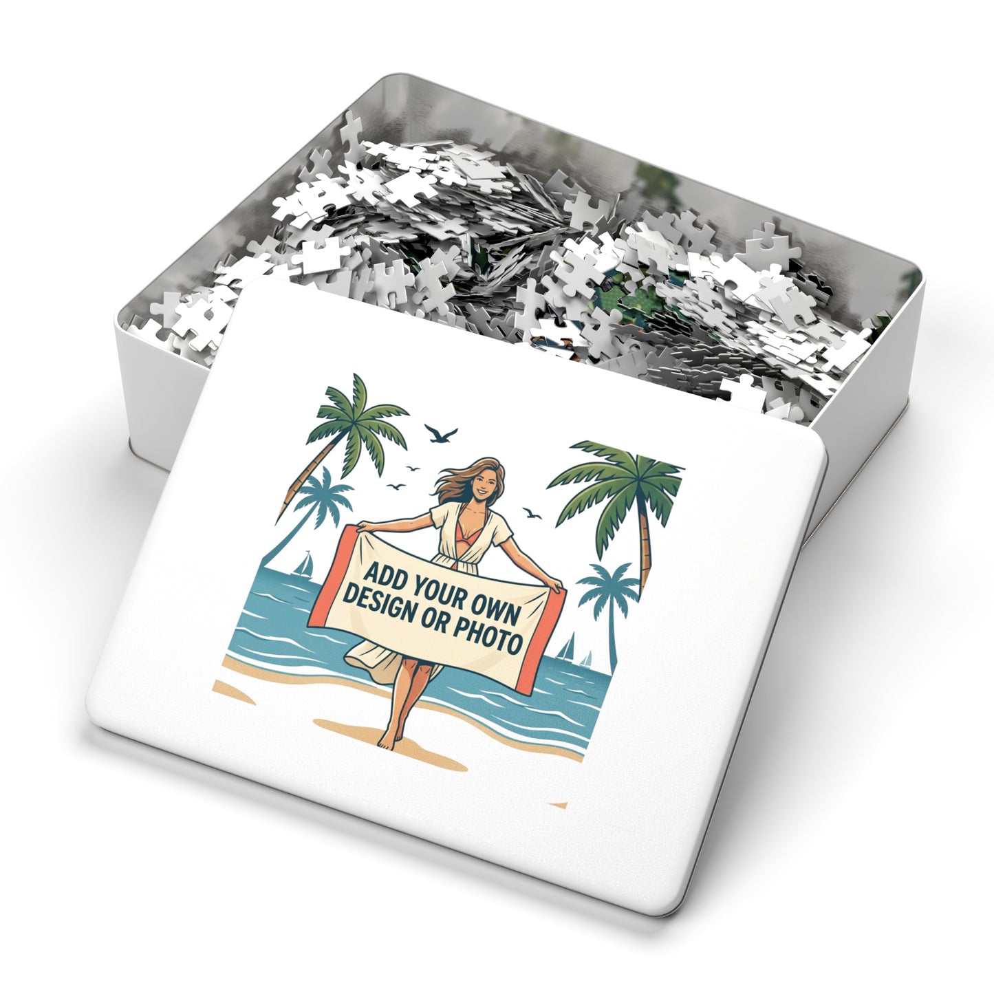 Custom Photo Jigsaw Puzzle with Keepsake Tin