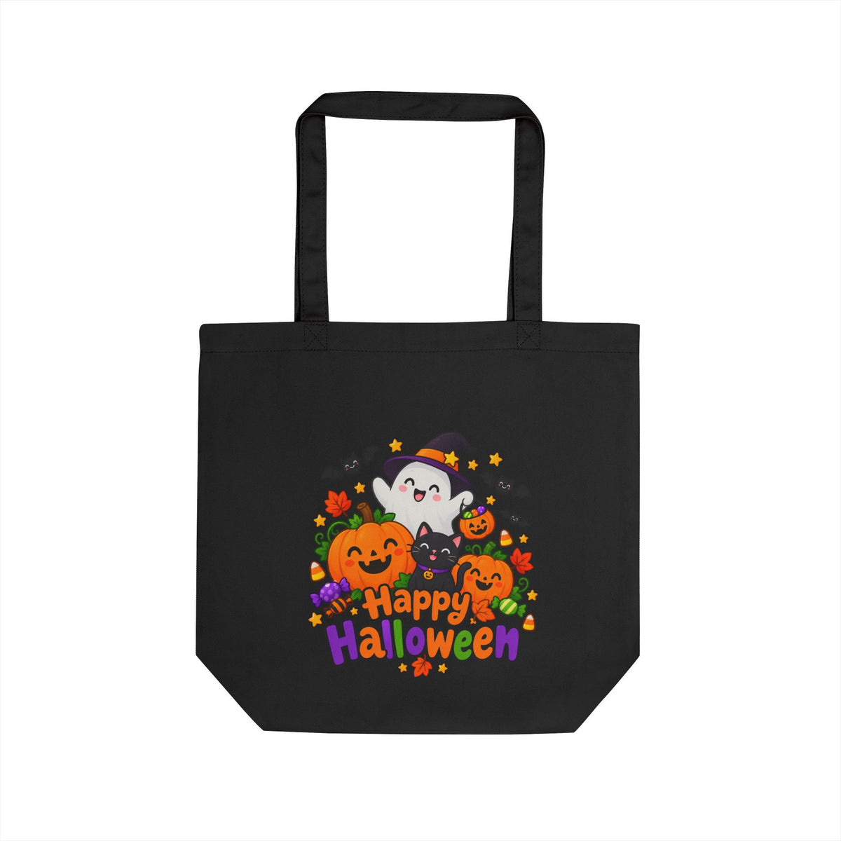 Happy Halloween Ghost Pumpkin Tote Bag | Cute Trick or Treat Design