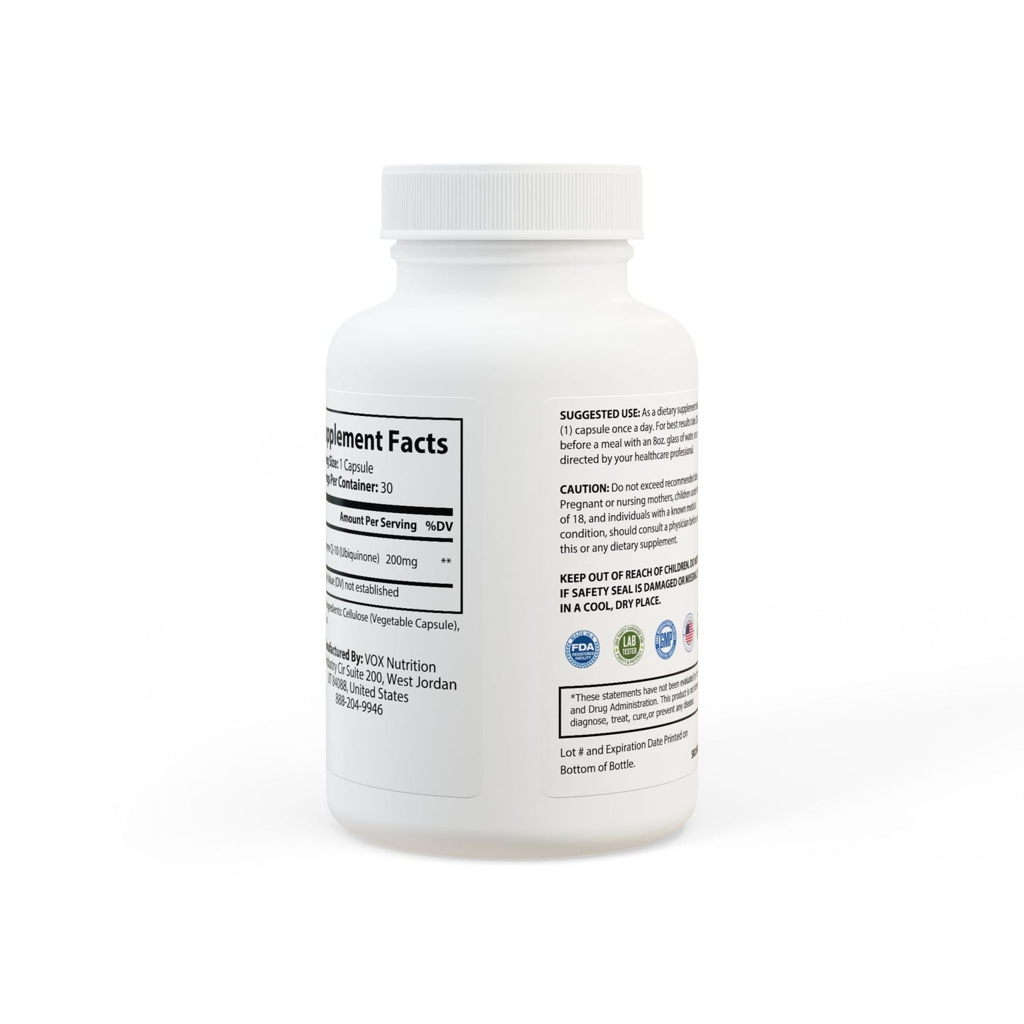 CoQ10 (Ubiquinone) Supplement (30 Capsules) - ConsciousValues