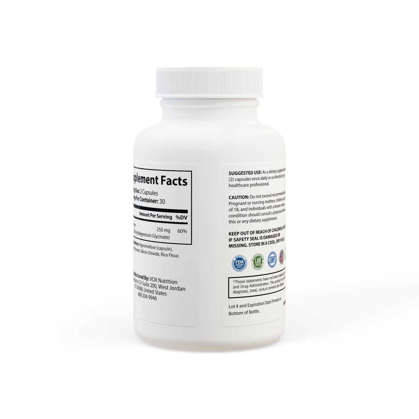 Magnesium Glycinate Supplement (60 Capsules) - ConsciousValues