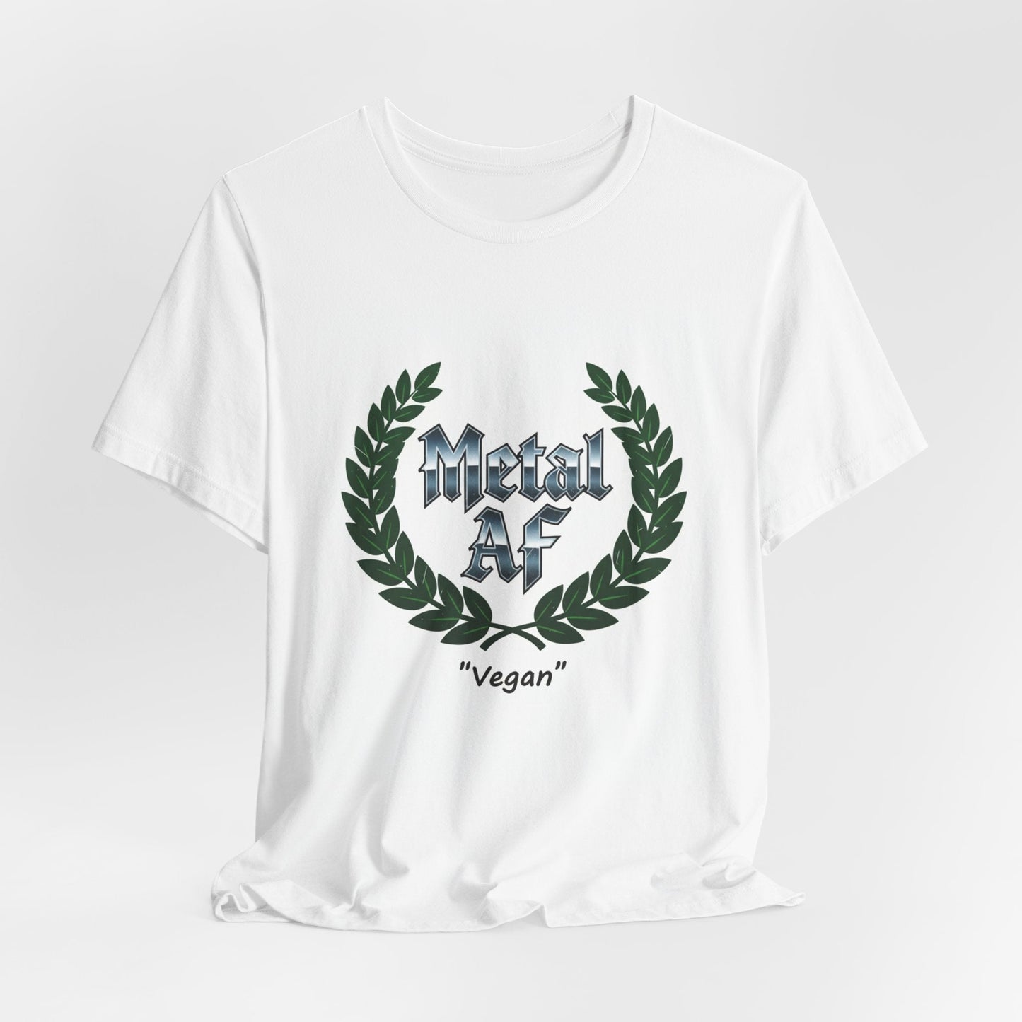 Metal AF Vegan T‑Shirt — Heavy Metal Laurel Grap... - ConsciousValues