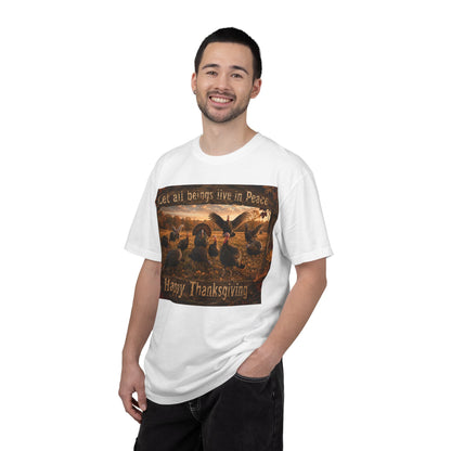 Thanksgiving Turkeys 'Let All Beings Live in Peace' T-Shirt