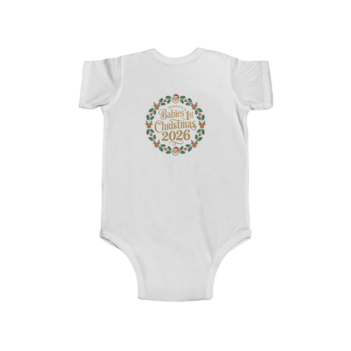 Baby's 1st Christmas 2026 Infant Bodysuit | holiday wreath text