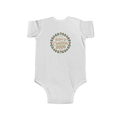 Baby's 1st Christmas 2026 Infant Bodysuit | holiday wreath text