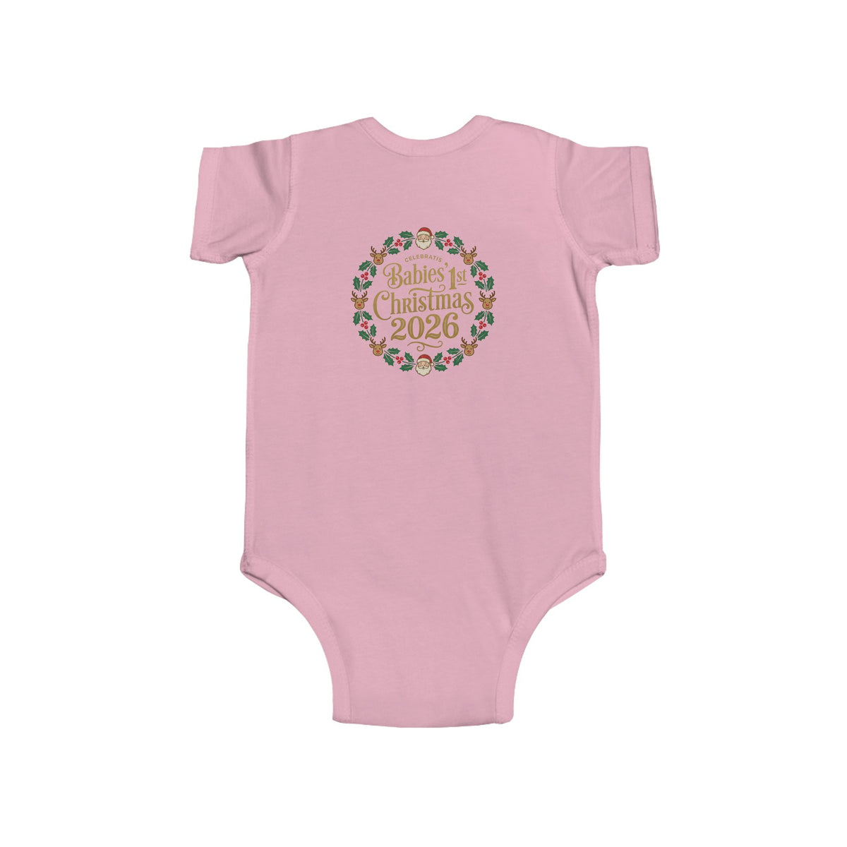 Baby's 1st Christmas 2026 Infant Bodysuit | holiday wreath text