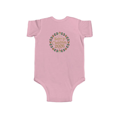 Baby's 1st Christmas 2026 Infant Bodysuit | holiday wreath text