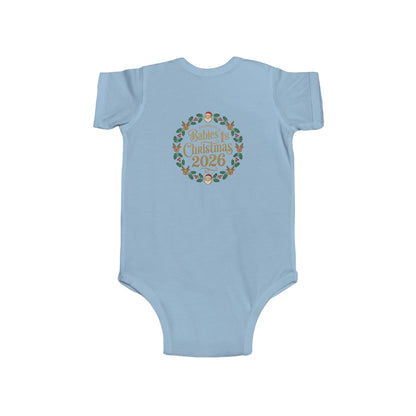 Baby's 1st Christmas 2026 Infant Bodysuit | holiday wreath text