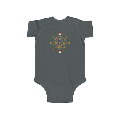 Baby's 1st Christmas 2026 Infant Bodysuit | holiday wreath text