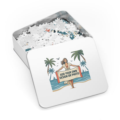 Custom Photo Jigsaw Puzzle with Keepsake Tin
