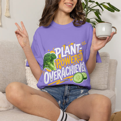 Veggie Powered T‑Shirt — Broccoli & Cucumber Plant‑Powered Graphic Tee