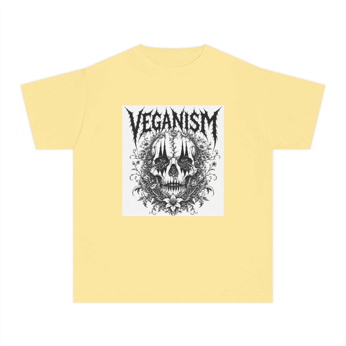 Youth Tee — 'VEGANISM' Skull Graphic Vegan Kids T‑Shirt