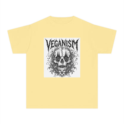 Youth Tee — 'VEGANISM' Skull Graphic Vegan Kids T‑Shirt