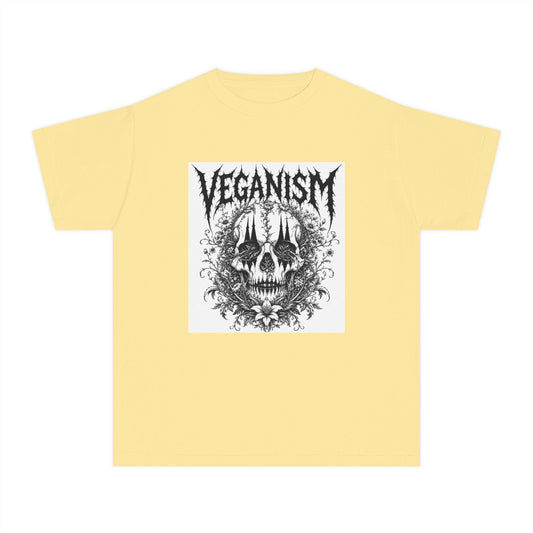 Youth Tee — 'VEGANISM' Skull Graphic Vegan Kids T‑Shirt