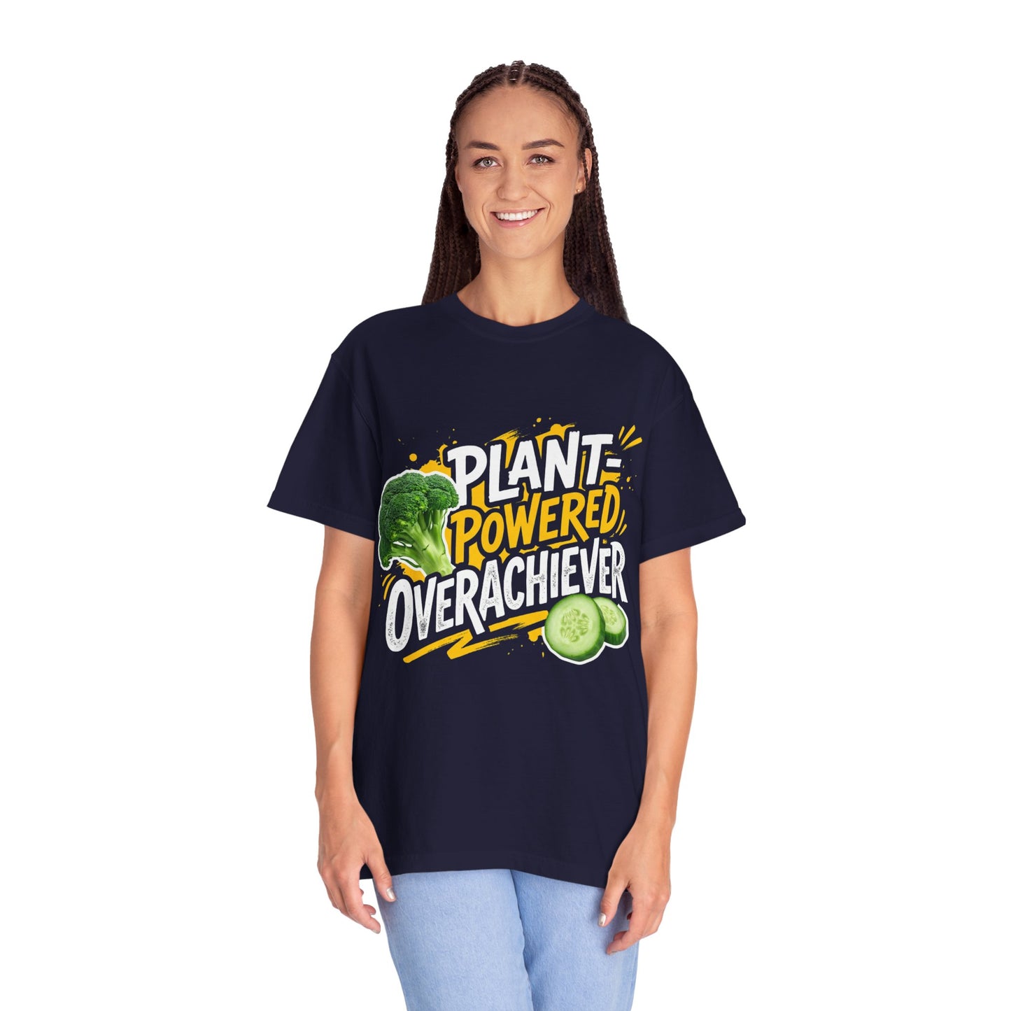 Veggie Powered T‑Shirt — Broccoli & Cucumber Plant‑Powered Graphic Tee
