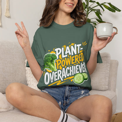 Veggie Powered T‑Shirt — Broccoli & Cucumber Plant‑Powered Graphic Tee