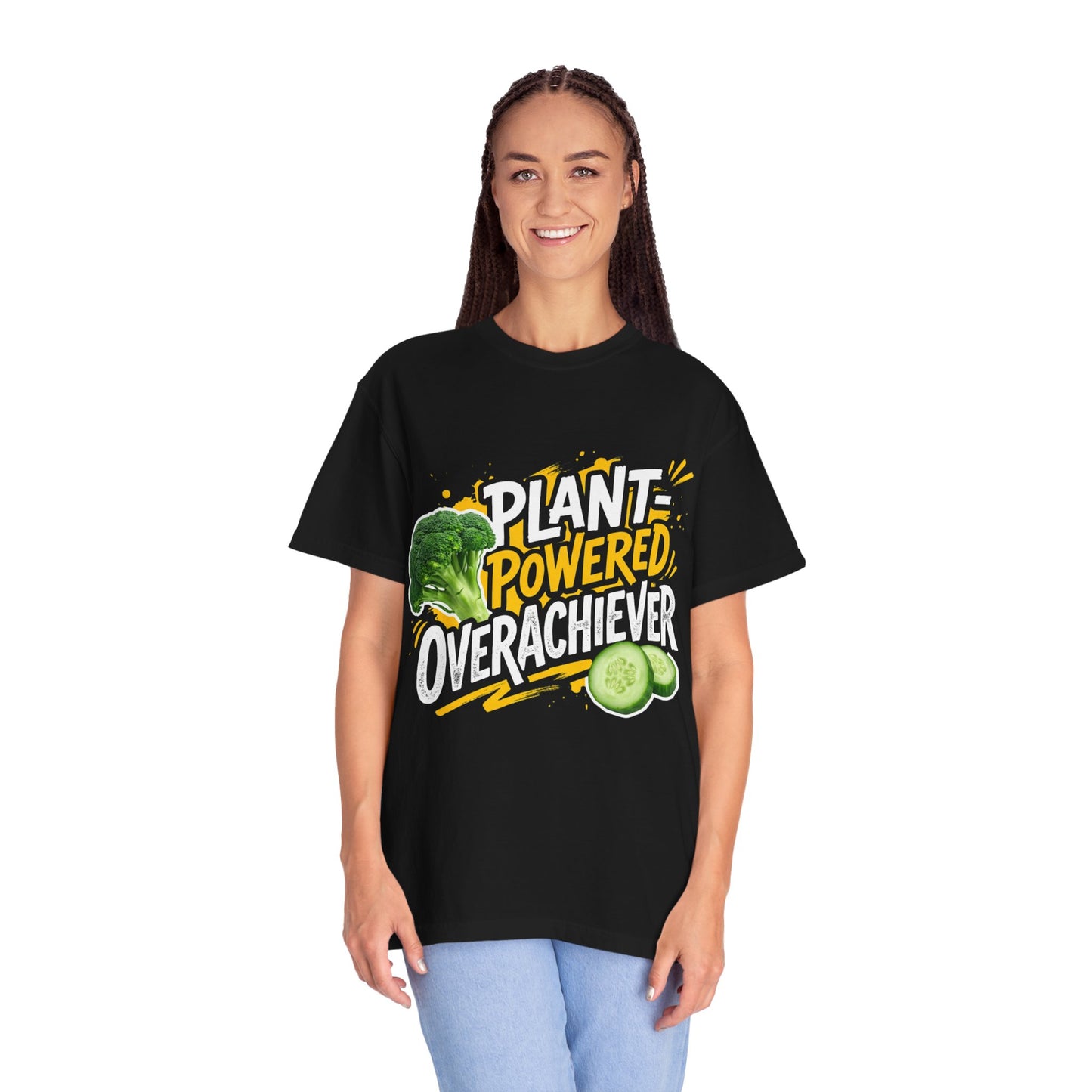 Veggie Powered T‑Shirt — Broccoli & Cucumber Plant‑Powered Graphic Tee