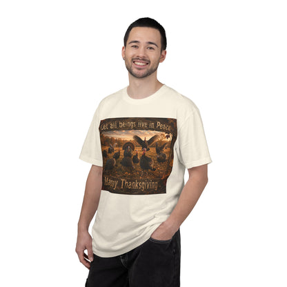 Thanksgiving Turkeys 'Let All Beings Live in Peace' T-Shirt