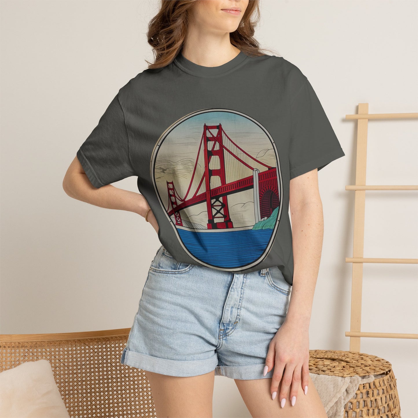 Golden Gate Bridge Illustration T-shirt | Memorial Horse Back Print