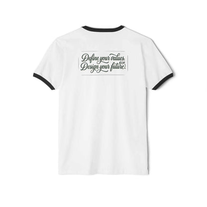 ConsciousValues Vegan Logo Ringer Tee – “Define Your Values, Design Your Future” Veganism inspired T Shirt