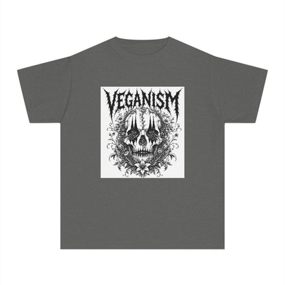 Youth Tee — 'VEGANISM' Skull Graphic Vegan Kids T‑Shirt