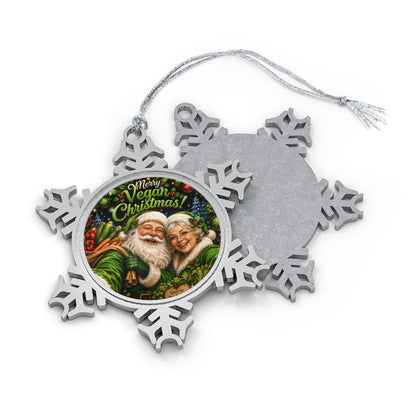 Add your own design or Keep the selfie- Pewter Snowflake Ornament