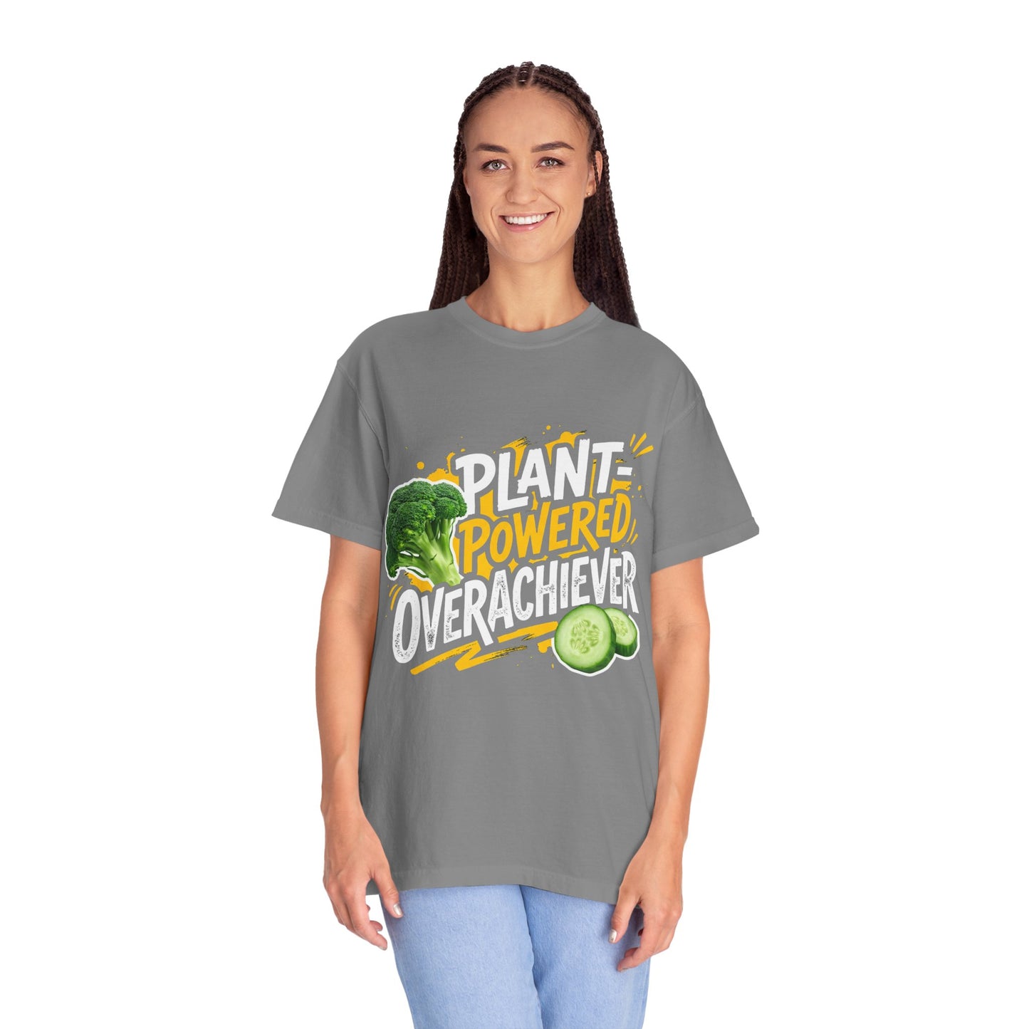 Veggie Powered T‑Shirt — Broccoli & Cucumber Plant‑Powered Graphic Tee