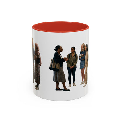 College Students Coffee Mug — Diverse Campus People Accent Mug (11/15oz)