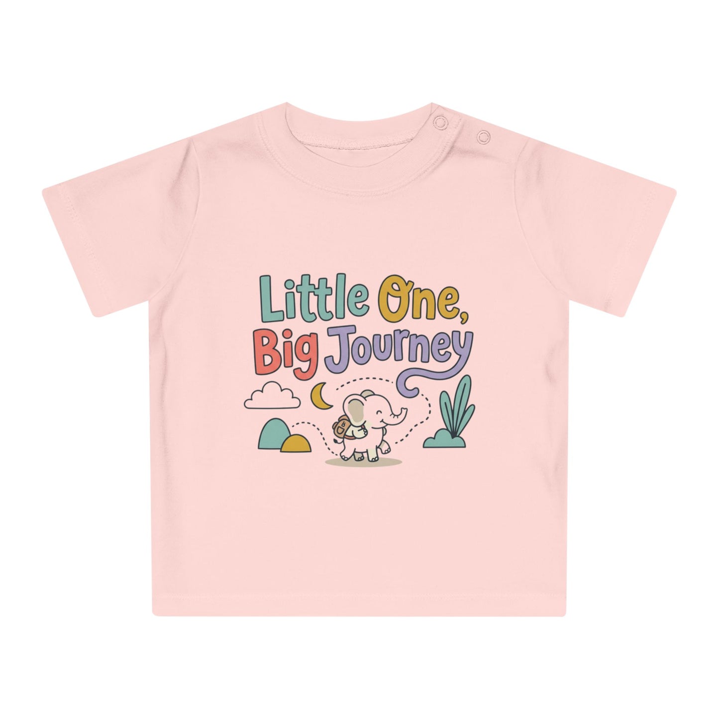 Baby T-Shirt — "Little One, Big Journey" Cute Animal Milestone Tee