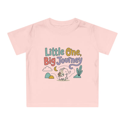 Baby T-Shirt — "Little One, Big Journey" Cute Animal Milestone Tee