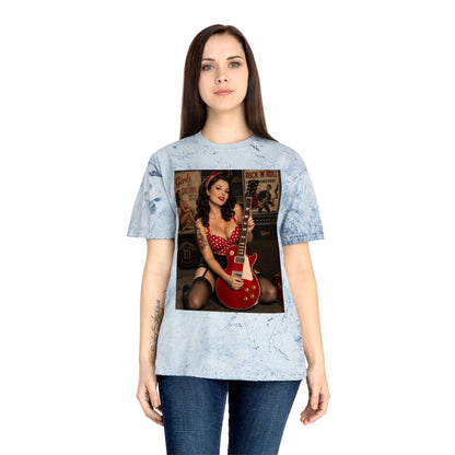 Pinup Guitarist Vintage Tee – Retro Rockabilly Photo T-Shirt