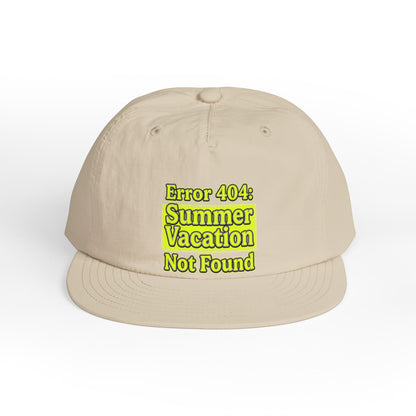Surf Cap — "Error 404: Summer Vacation Not Found" Embroidered Dad Hat