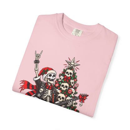 Skeleton Rocker Christmas Shirt | Skull Christmas Tree | Gothic Holiday Metal Design | Alternative Xmas Gift | Dark Christmas Tee