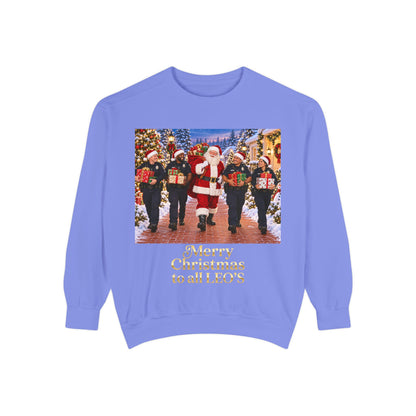 Christmas Sweatshirt — “Merry Christmas to all LEO’s” Holiday Police & Santa Crewneck