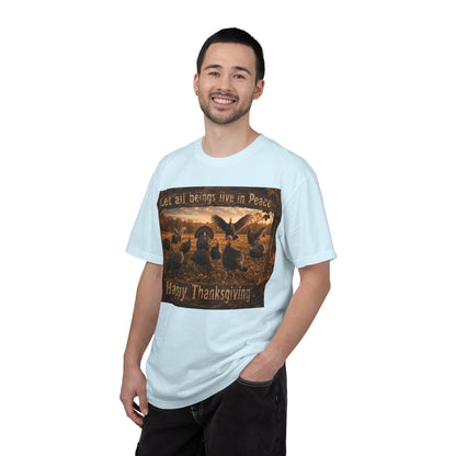 Thanksgiving Turkeys 'Let All Beings Live in Peace' T-Shirt