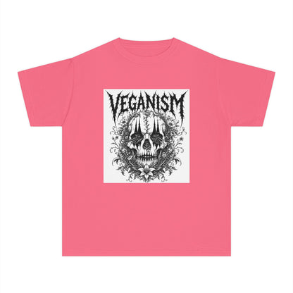 Youth Tee — 'VEGANISM' Skull Graphic Vegan Kids T‑Shirt