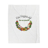 Vegan AF Plush Blanket — 'Save Our Planet' Floral Animal Wreath Velveteen Throw