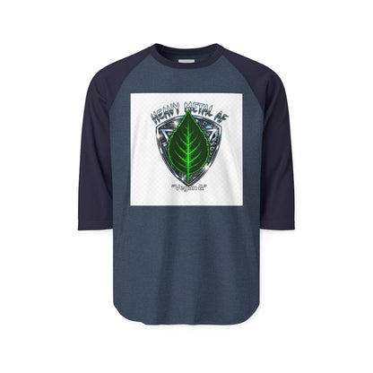Vegan and Heavy Metal AF Crest Raglan Shirt | Vegan Pride Logo 3/4 Sleeve