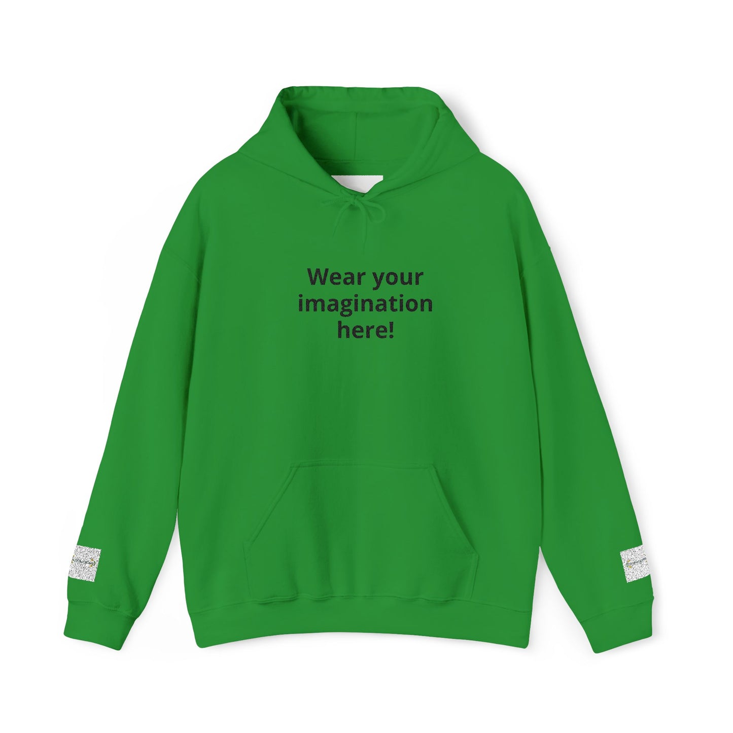 Hoodie — "Wear Your Imagination Here" Minimal Text Graphic Hoodie