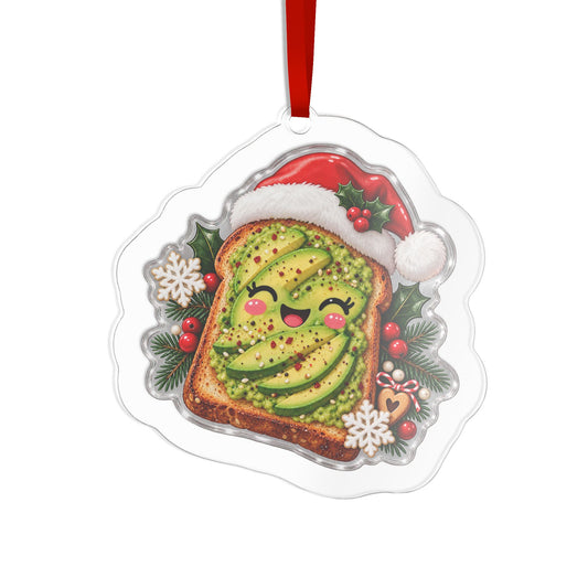 Avocado Toast Christmas Ornament | Funny Food Ornament | Vegan Brunch Acrylic Charm