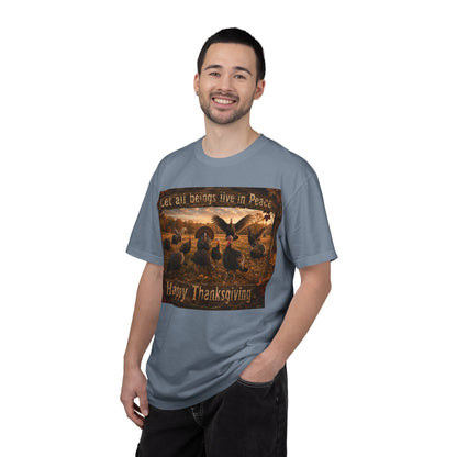 Thanksgiving Turkeys 'Let All Beings Live in Peace' T-Shirt