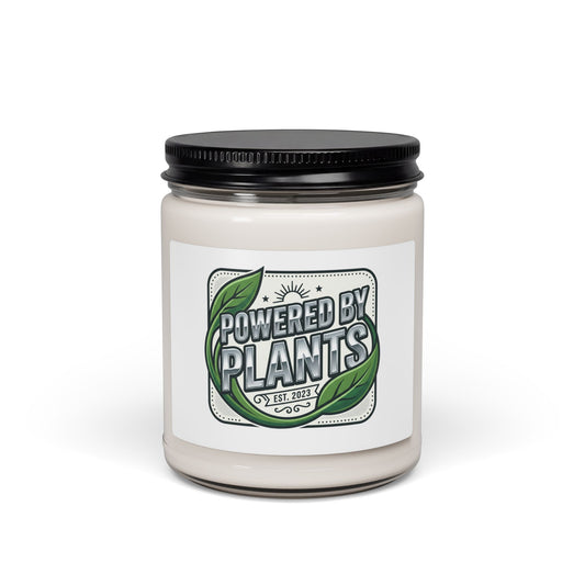 Powered By Plants Soy Candle — 9oz Scented Vegan Candle (Plant Lover Gift)