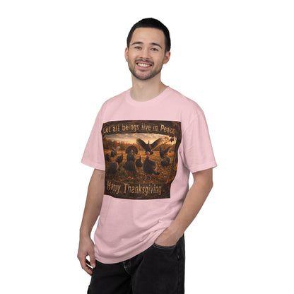 Thanksgiving Turkeys 'Let All Beings Live in Peace' T-Shirt