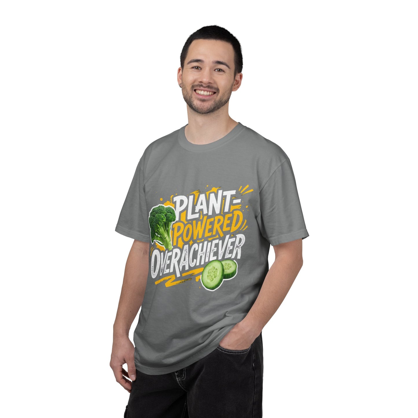 Veggie Powered T‑Shirt — Broccoli & Cucumber Plant‑Powered Graphic Tee