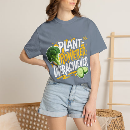 Veggie Powered T‑Shirt — Broccoli & Cucumber Plant‑Powered Graphic Tee