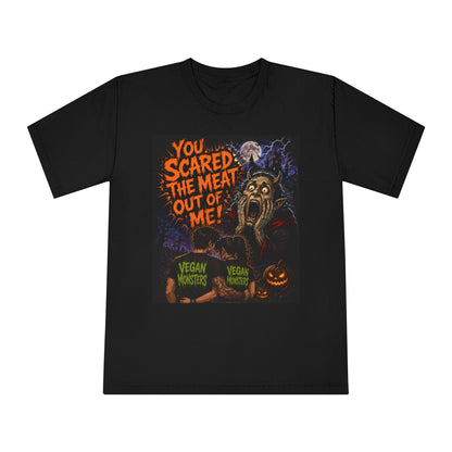 Vegan Monsters Halloween T-Shirt — "You Scared the Meat Out of Me!" Horror Graphic Tee