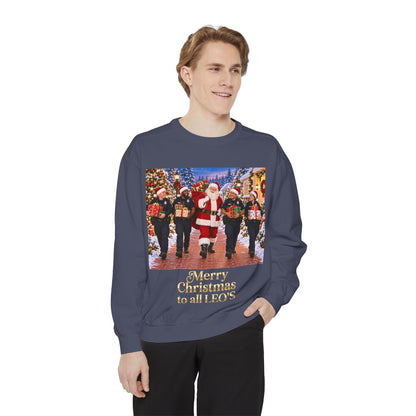 Christmas Sweatshirt — “Merry Christmas to all LEO’s” Holiday Police & Santa Crewneck