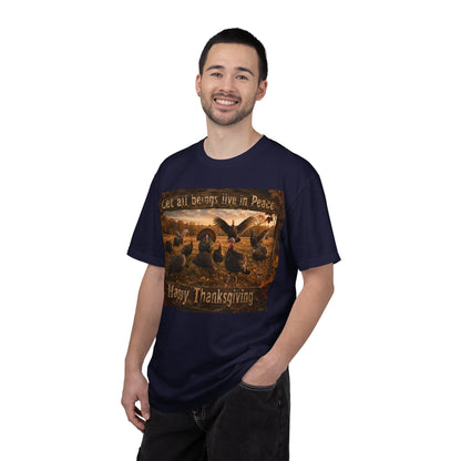 Thanksgiving Turkeys 'Let All Beings Live in Peace' T-Shirt