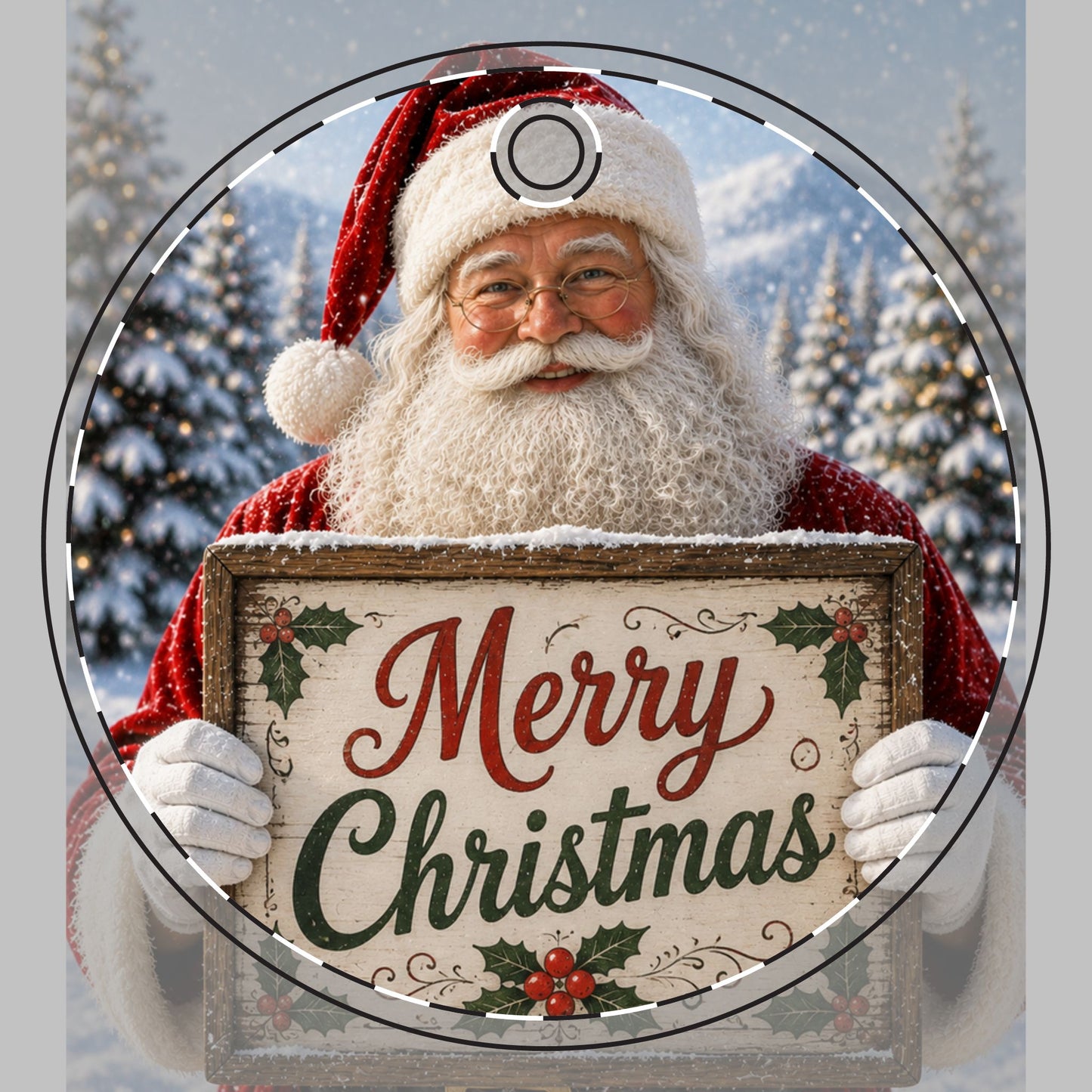 Santa Claus Ceramic Christmas Ornaments (Double-Sided)